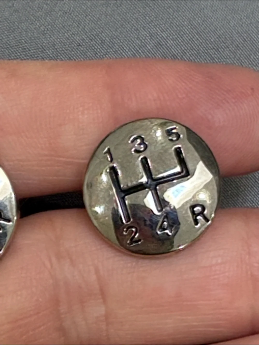 Cufflinks Silver Tone 5-Speed Manual Gear Shift Pattern